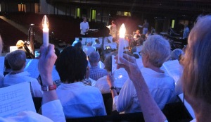 Rehearsing 'Silent Night, Holy Night', with candles